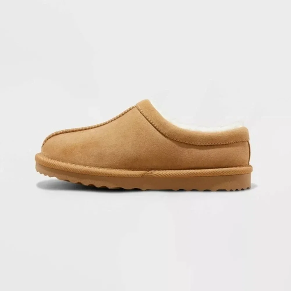 Kids' Nola Faux Suede Clog Slippers - Cat & Jack Brown 1 Slip-On Indoor Outdoor